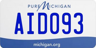 MI license plate AID093