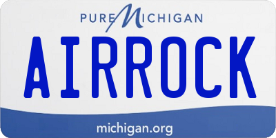 MI license plate AIRROCK