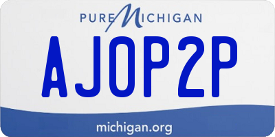 MI license plate AJ0P2P