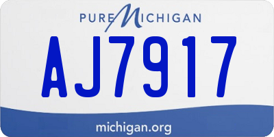 MI license plate AJ7917