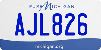 MI license plate AJL826