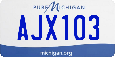 MI license plate AJX103