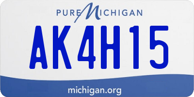 MI license plate AK4H15