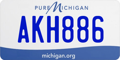 MI license plate AKH886