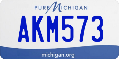 MI license plate AKM573