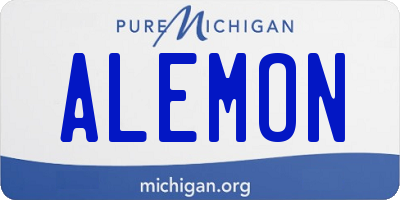 MI license plate ALEMON