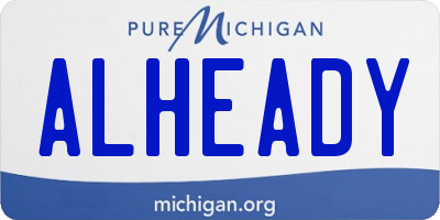 MI license plate ALHEADY