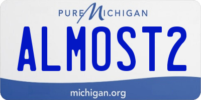 MI license plate ALMOST2