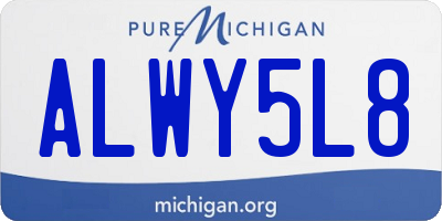 MI license plate ALWY5L8