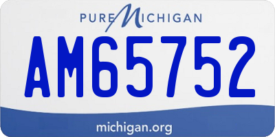 MI license plate AM65752