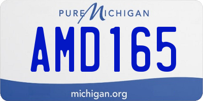 MI license plate AMD165