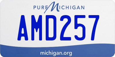 MI license plate AMD257