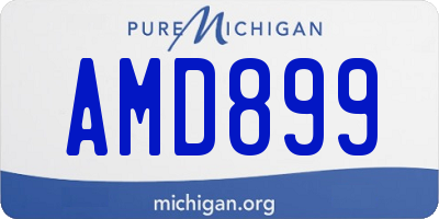 MI license plate AMD899