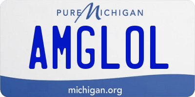 MI license plate AMGLOL