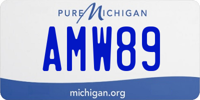 MI license plate AMW89