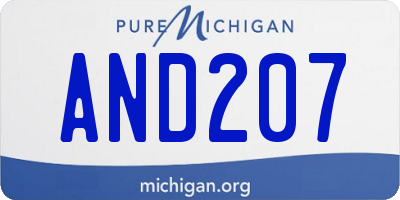 MI license plate AND207