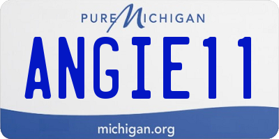 MI license plate ANGIE11