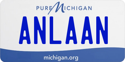 MI license plate ANLAAN