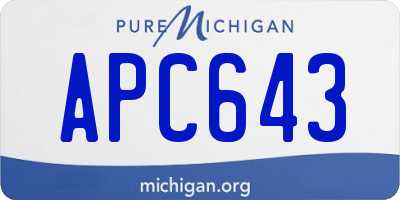 MI license plate APC643