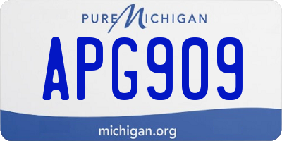 MI license plate APG909