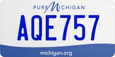 MI license plate AQE757