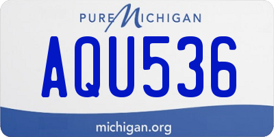 MI license plate AQU536