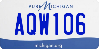 MI license plate AQW106