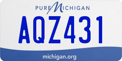 MI license plate AQZ431