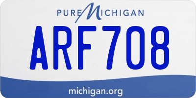 MI license plate ARF708