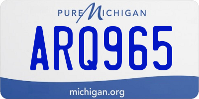 MI license plate ARQ965