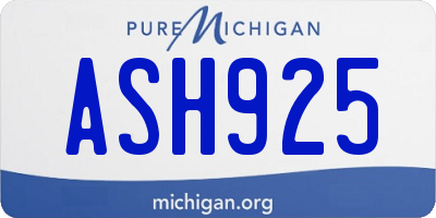 MI license plate ASH925