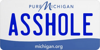 MI license plate ASSHOLE