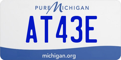 MI license plate AT43E