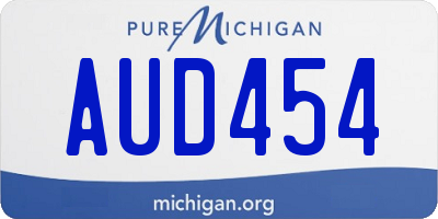 MI license plate AUD454