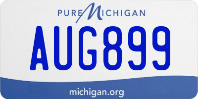 MI license plate AUG899