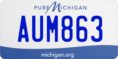 MI license plate AUM863