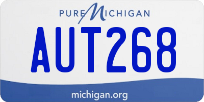 MI license plate AUT268