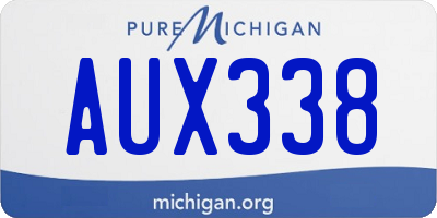 MI license plate AUX338