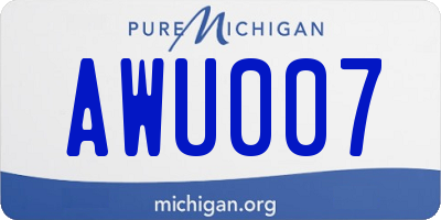 MI license plate AWU007