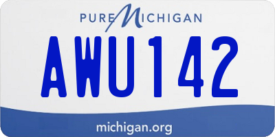 MI license plate AWU142