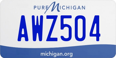 MI license plate AWZ504