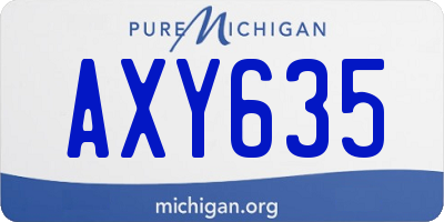 MI license plate AXY635