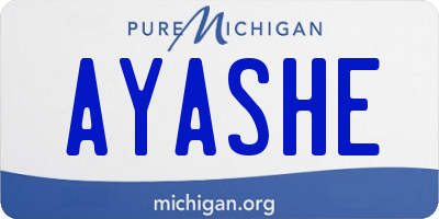 MI license plate AYASHE