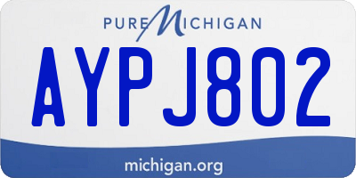 MI license plate AYPJ802