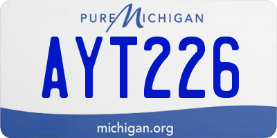 MI license plate AYT226