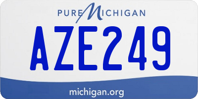 MI license plate AZE249