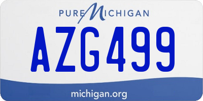 MI license plate AZG499