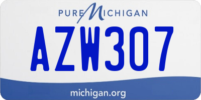 MI license plate AZW307