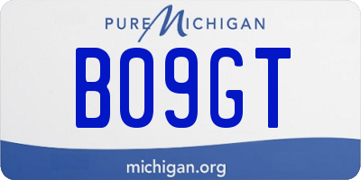 MI license plate B09GT