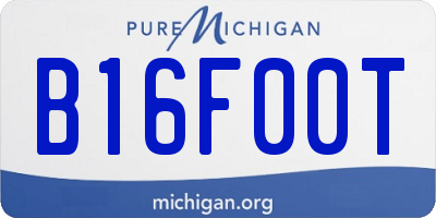 MI license plate B16F00T